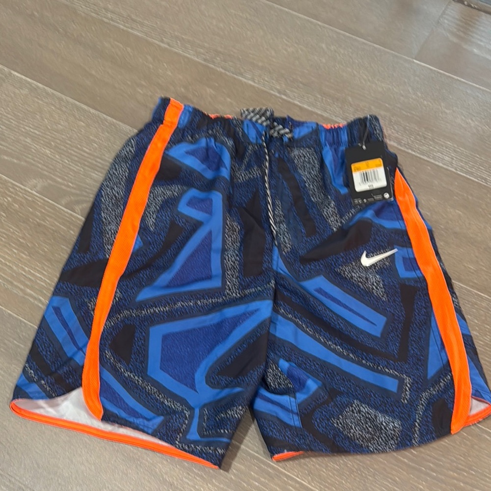 Nike Kids Geometric Blue and Orange Shorts
